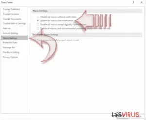 Disable Macros on Windows. Step 4