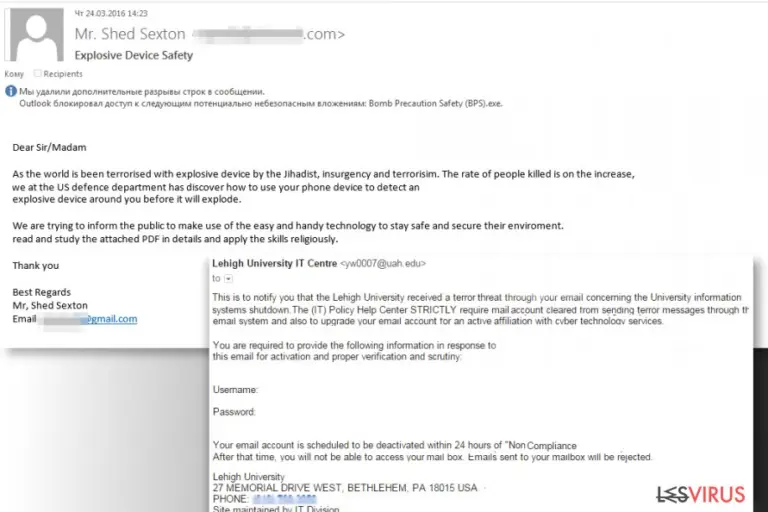 Terrorism-based phishing emails