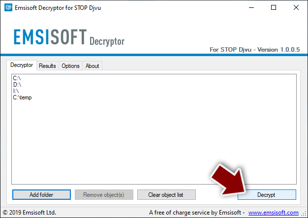 Ransomware: use Emsisoft decryptor for STOP/Djvu