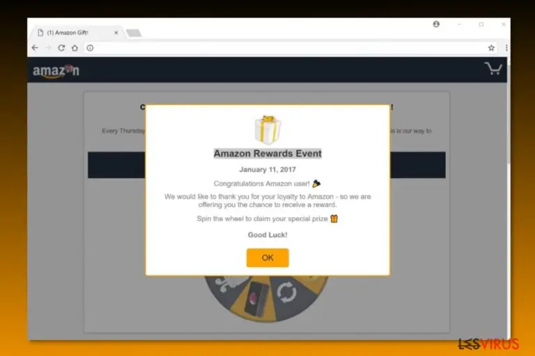 Example of “Amazon Rewards Event” scam
