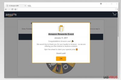 Beispiel für einen “Amazon Rewards Event”-Betrug