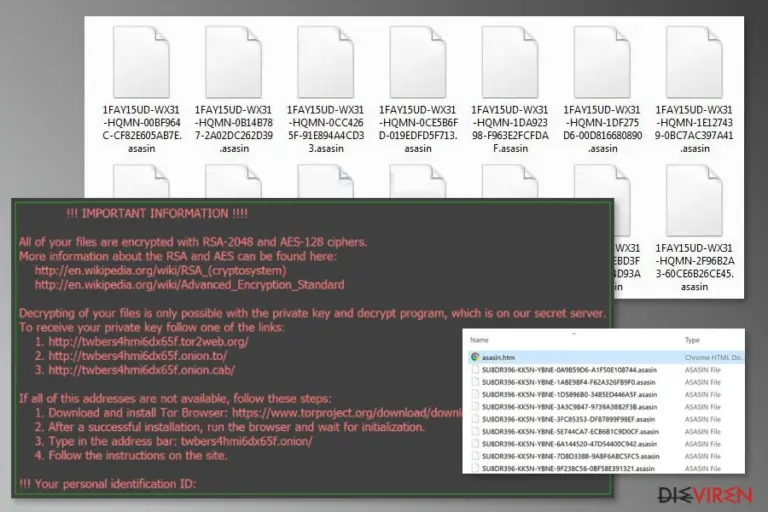 The image of Asasin ransomware virus