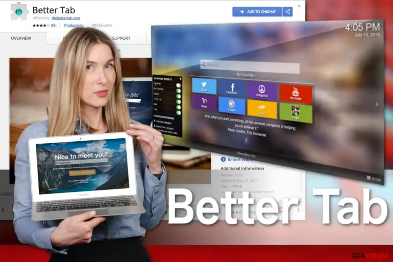 Abbildung der Erweiterung Better Tab