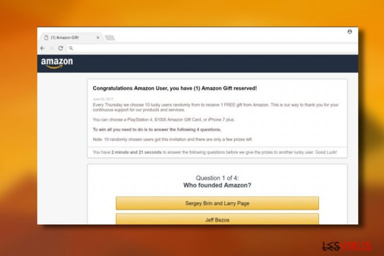 “Congratulations Amazon User"-Virus