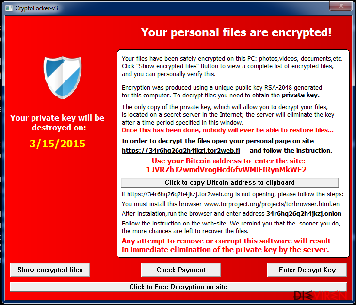 Cryptolocker-v3 virus