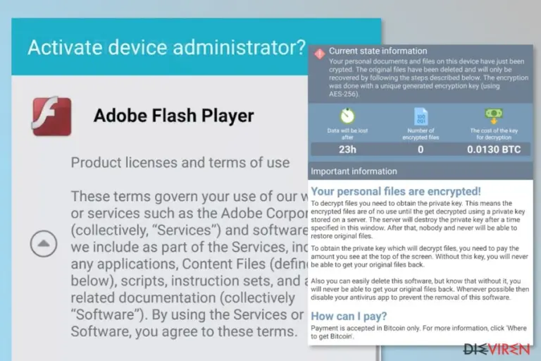 The picture of DoubleLocker ransomware virus