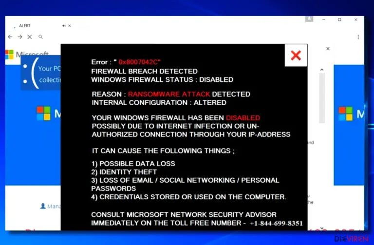 Error: 0x8007042C virus