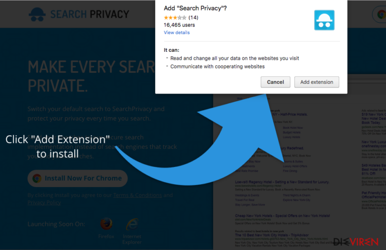 The picture of Search Privacy installation