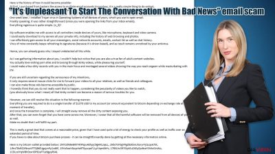 E-Mailbetrug "It's Unpleasant To Start The Conversation With Bad News"