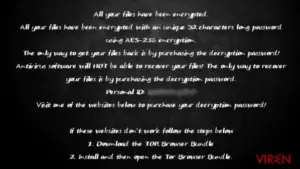 The ransom note of KillerLocker ransomware