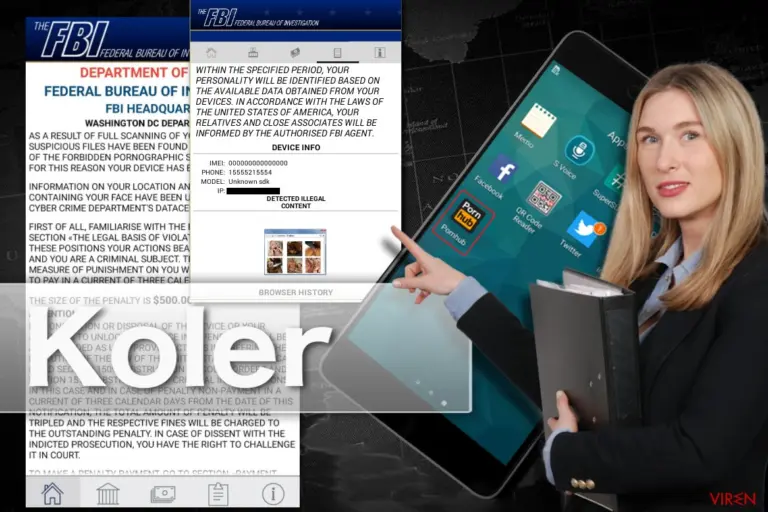 Image of the Koler ransomware virus