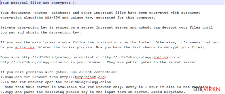 the ransom message of MarsJoke virus