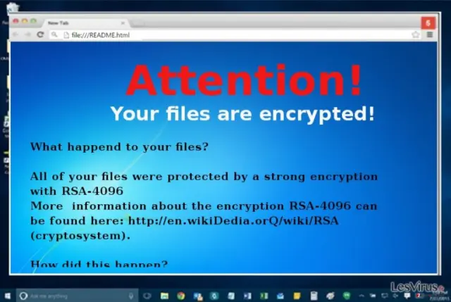 The ransom note of Microsoft Decryptor
