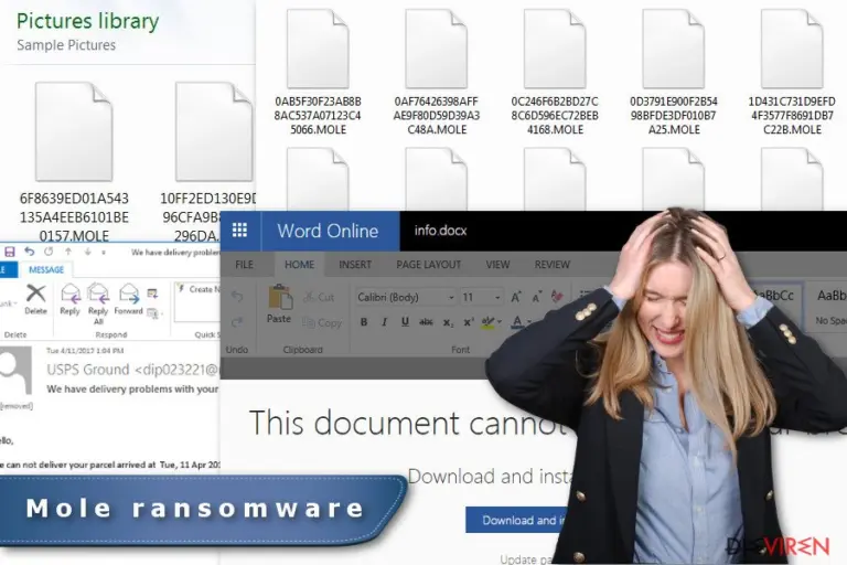 The image of Mole ransomware virus
