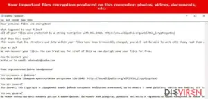 The note of ODCODC virus