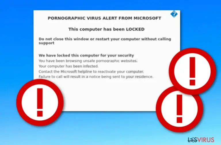 Nachricht PORNOGRAPHIC VIRUS ALERT FROM MICROSOFT