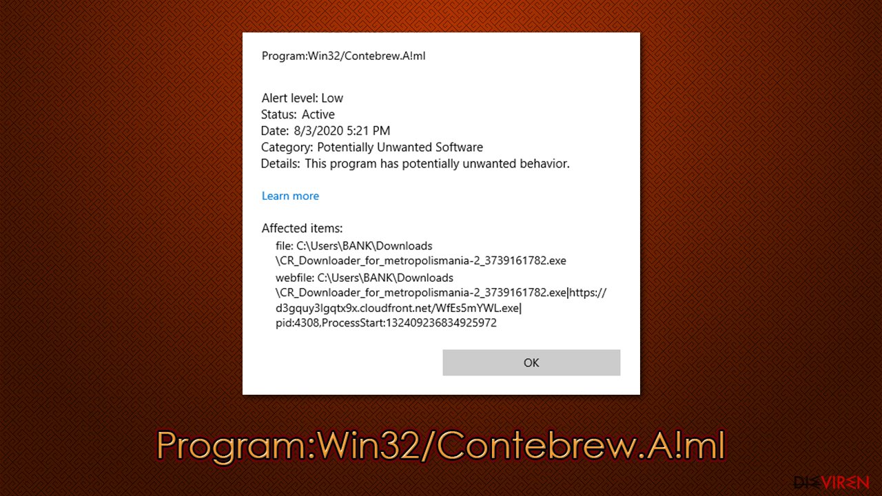 Program:Win32/Contebrew.A!ml