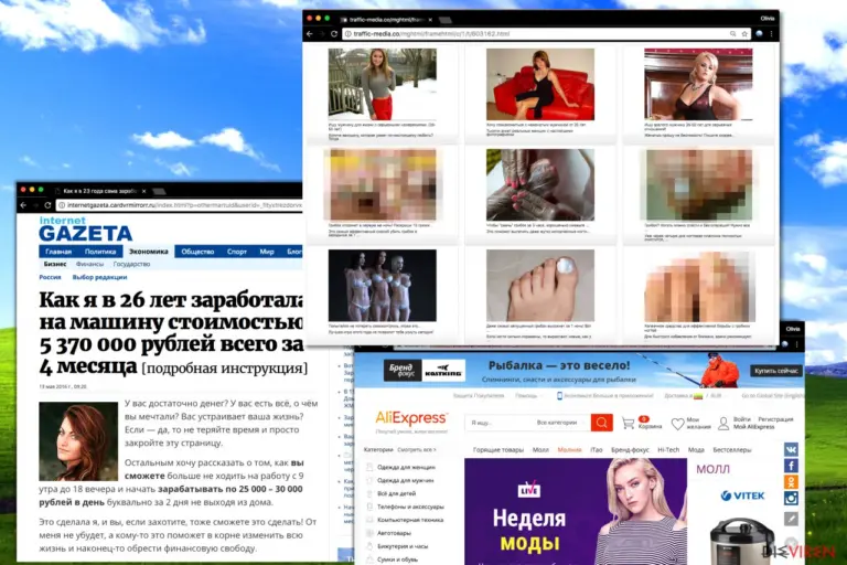Russische Pop-up-Anzeigen