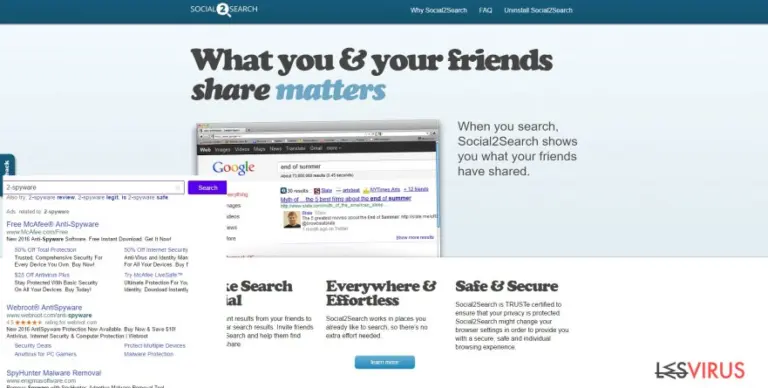 The example of Social2Search ads