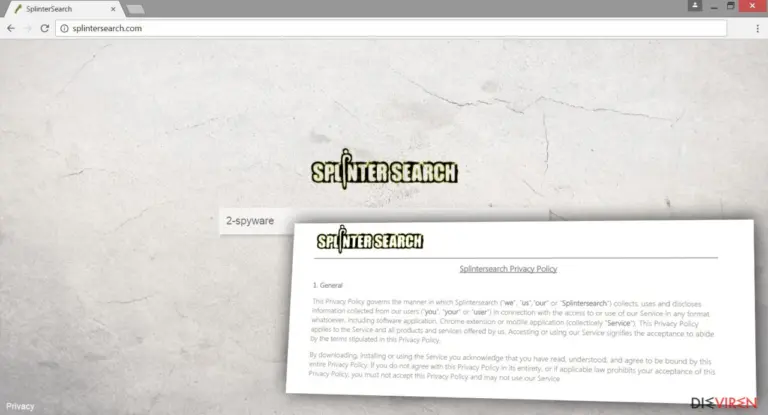 Image of Splintersearch.com virus