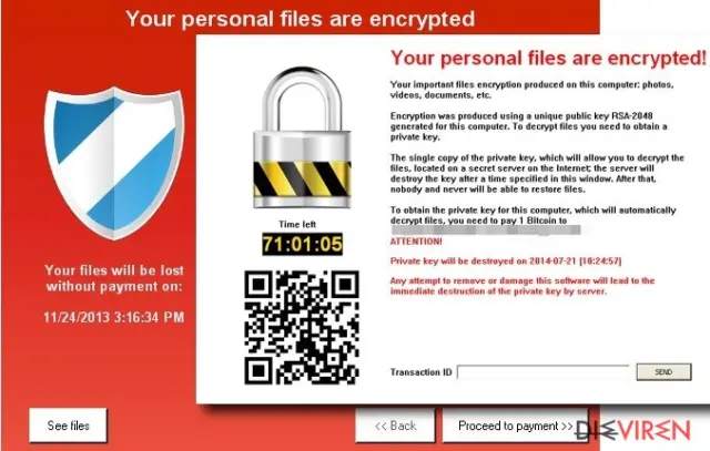 The picture showing Keranger ransomware