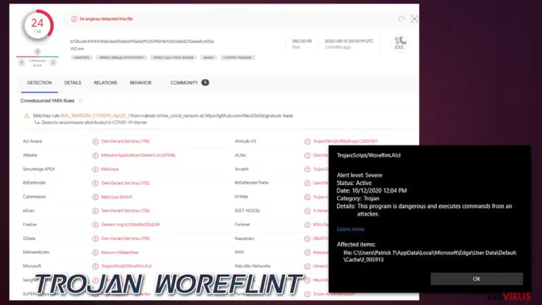 Trojan Woreflint detection