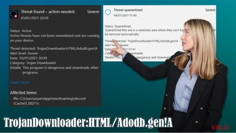 TrojanDownloader:HTML/Adodb.gen!A virus