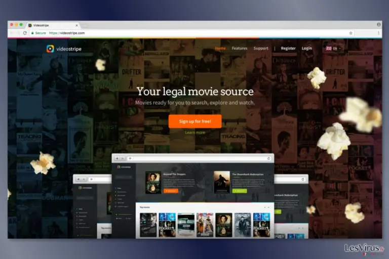 Screenshot of VideoStripe website