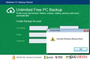 Windows PC Backup Wizard example screenshot