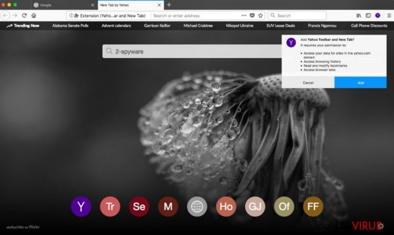 Die Yahoo-Toolbar im Browser Firefox