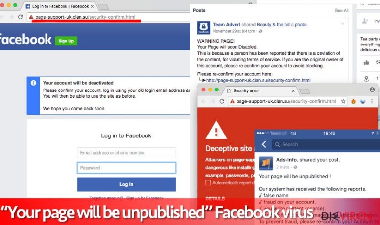 “Your page will be unpublished"-Virus