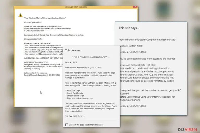 Your Windows (Microsoft) Computer has been blocked virus